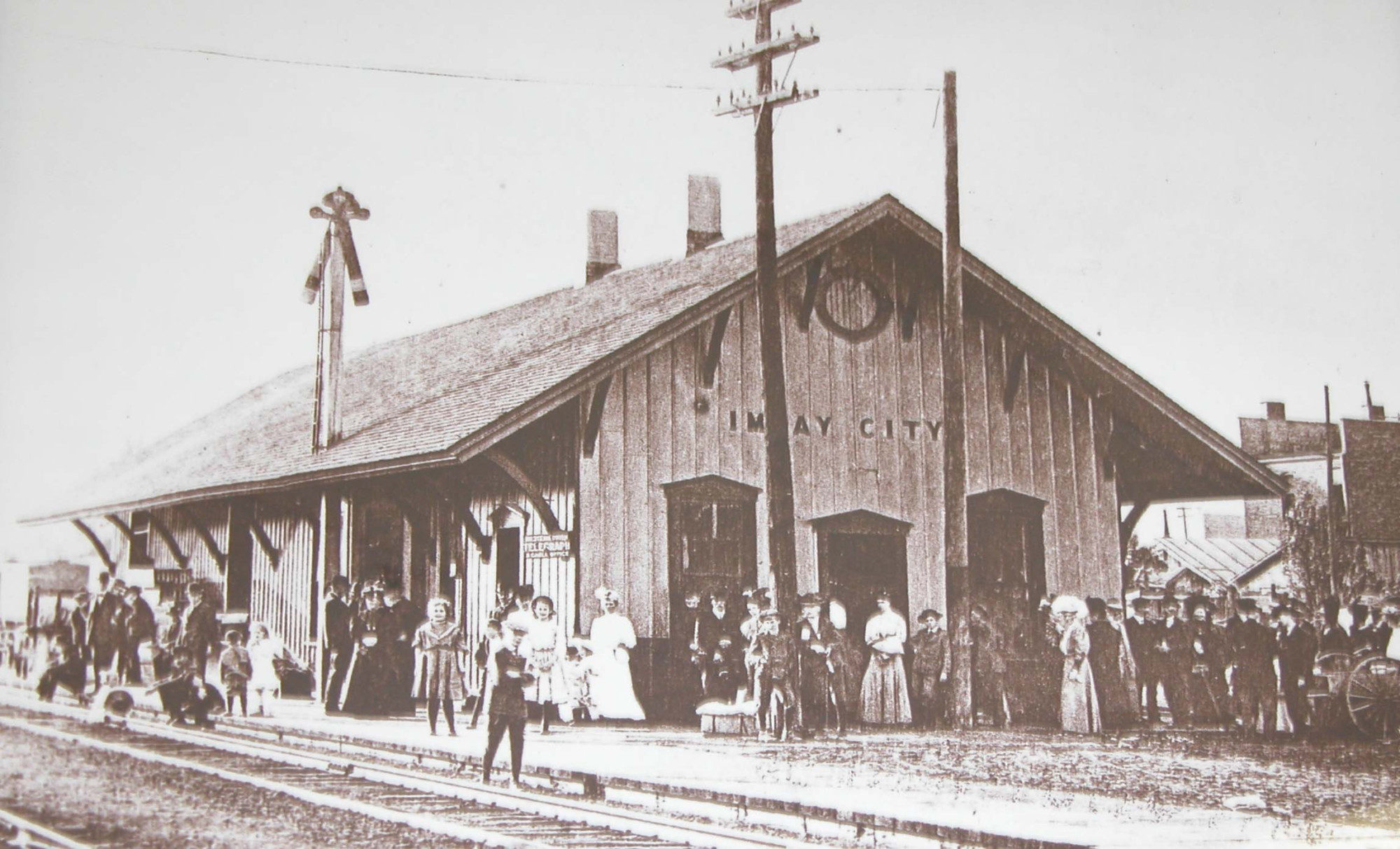 Lapeer County Imlay City Original Rr Depot