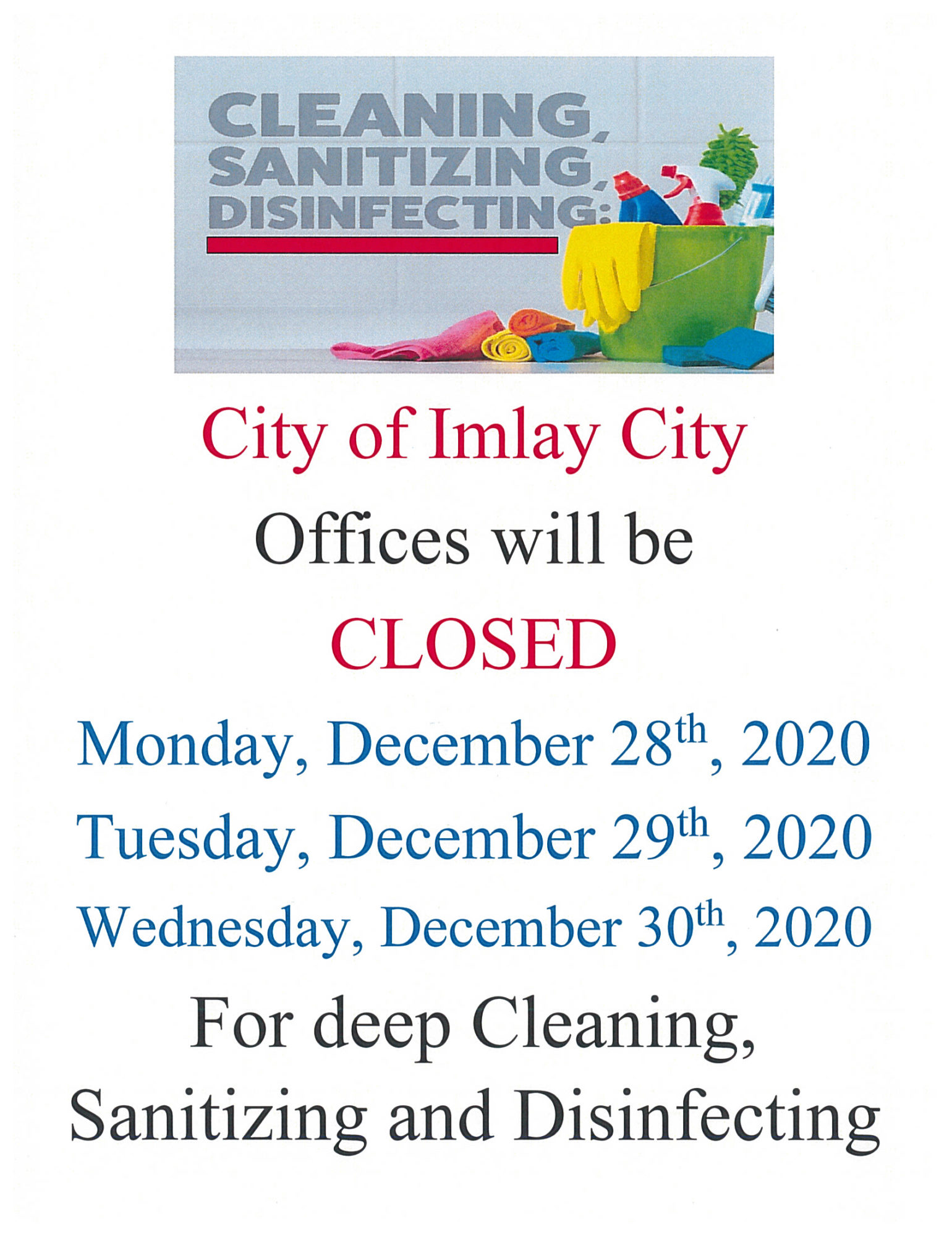Closed for Cleaning Imlay City